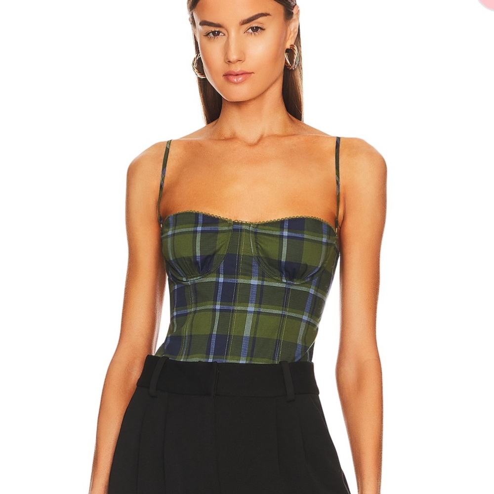 NWT WeWoreWhat Underwire Corset in Classic Plaid, Size 2